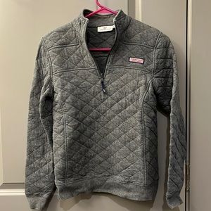 Vineyard Vines XS Quilted Grey Shep Shirt Quarterzip